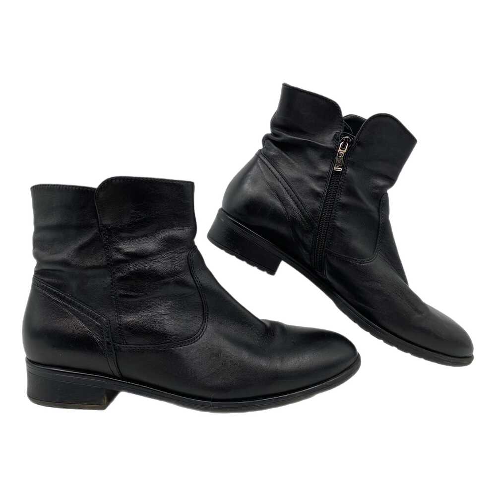 Ara Black Leather Fuzzy Lined Ankle Boots | Women’s Size 9